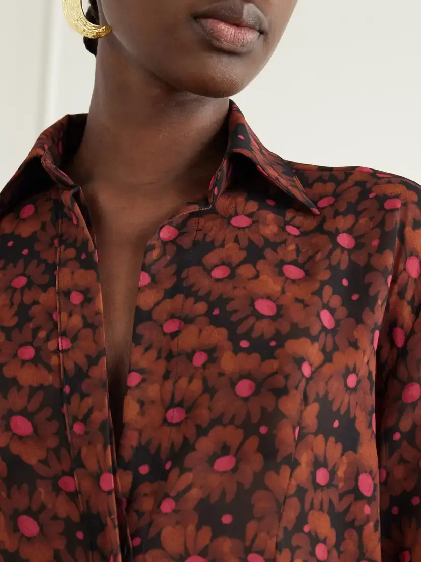 Cala de la Cruz Floral-print Chiffon Shirt | Thumbnail 4 Cala de la Cruz Floral-print Chiffon Shirt | Thumbnail 4
