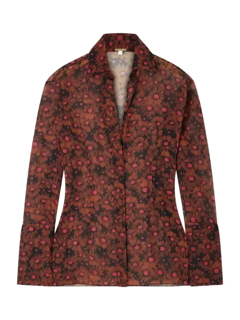 Floral-print Chiffon Shirt