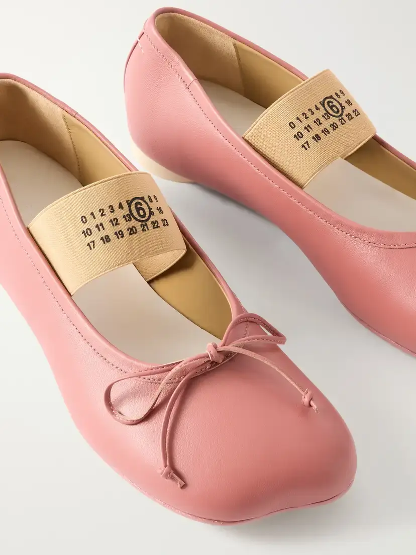 MM6 MAISON MARGIELA Bow-detailed Leather Ballet Flats | Thumbnail 5 MM6 MAISON MARGIELA Bow-detailed Leather Ballet Flats | Thumbnail 5