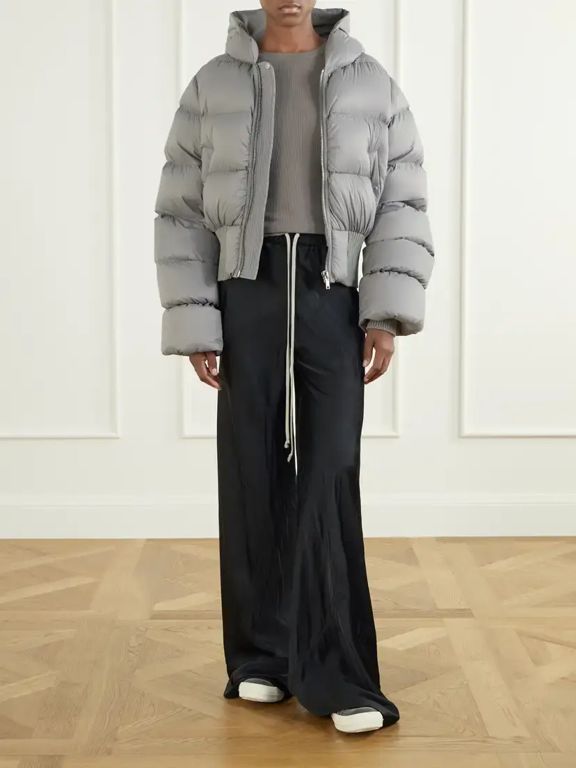 Rick Owens Cinched Hooded Cropped Shell Jacket | Thumbnail 2 Rick Owens Cinched Hooded Cropped Shell Jacket | Thumbnail 2