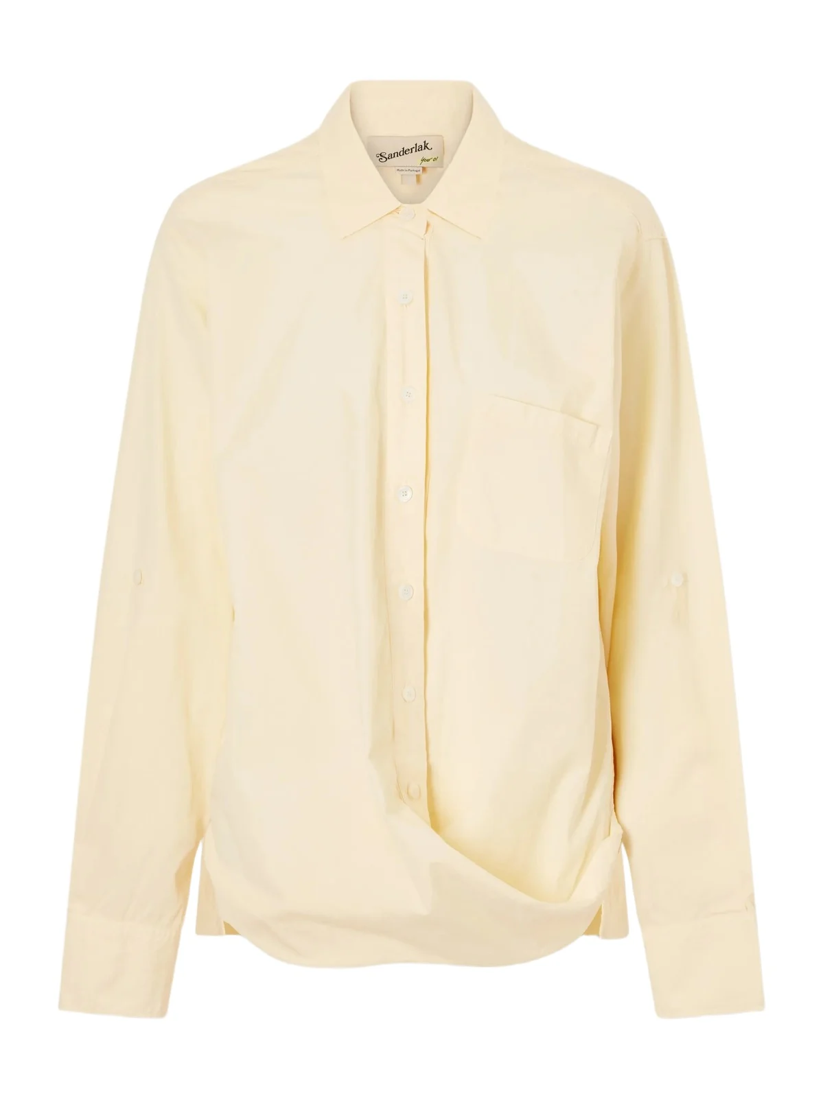 Sanderlak Asymmetric Twisted Cotton-voile Shirt