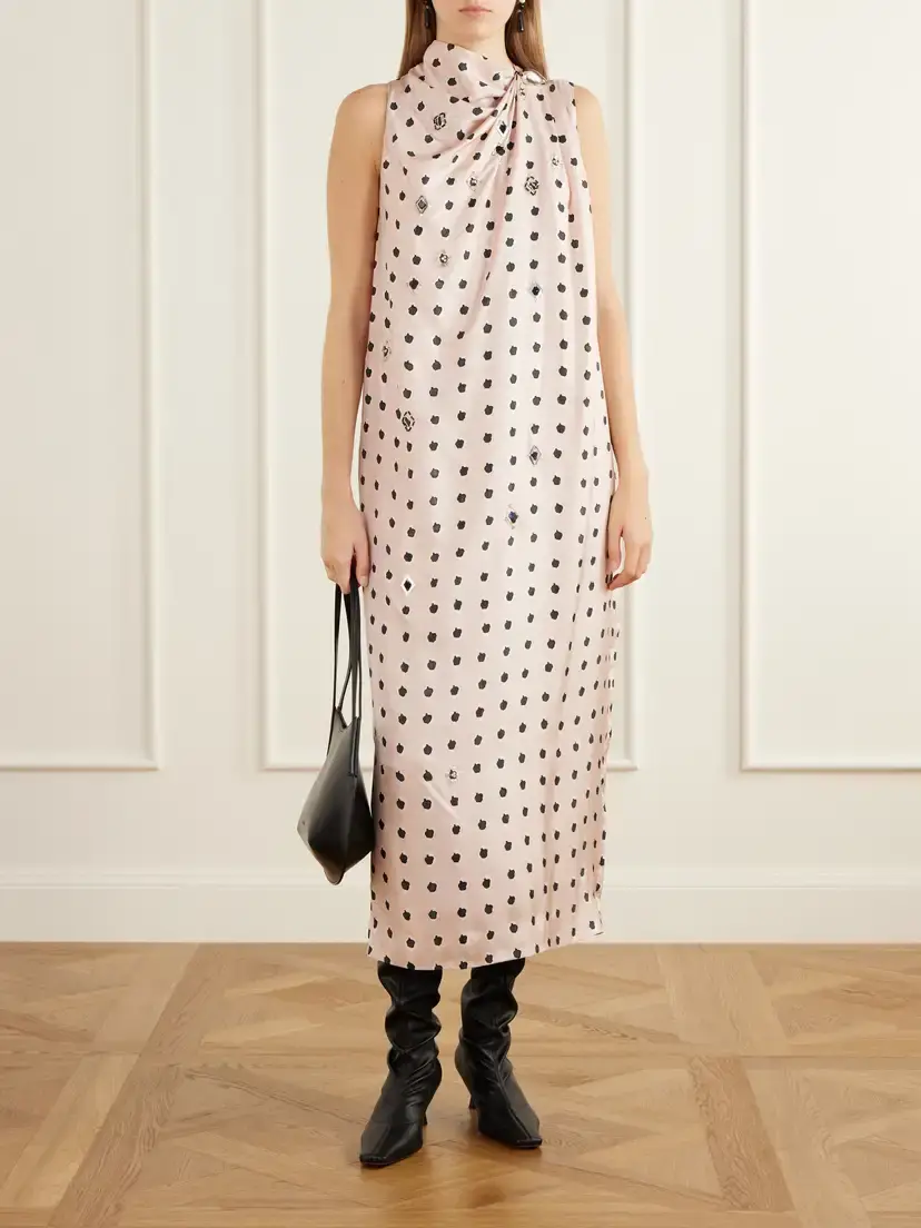 Altuzarra Jackie Bead-embellished Gathered Printed Silk-satin Maxi Dress | Thumbnail 2 Altuzarra Jackie Bead-embellished Gathered Printed Silk-satin Maxi Dress | Thumbnail 2
