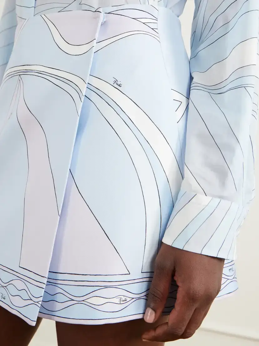 PUCCI Printed Silk-twill Wrap Mini Skirt | Thumbnail 5