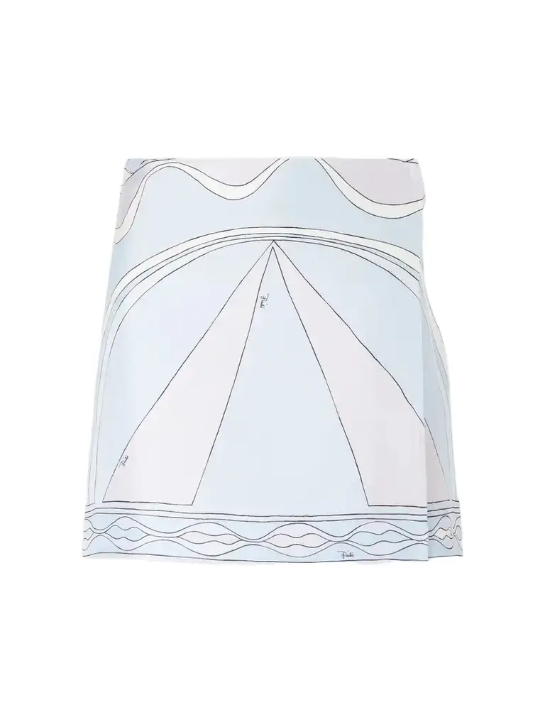 PUCCI Printed Silk-twill Wrap Mini Skirt