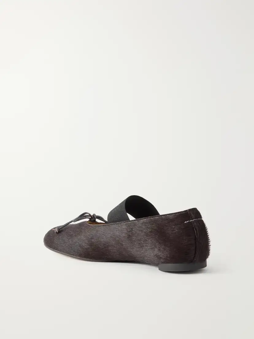 MM6 MAISON MARGIELA Bow-detailed Calf Hair Ballet Flats | Thumbnail 3 MM6 MAISON MARGIELA Bow-detailed Calf Hair Ballet Flats | Thumbnail 3