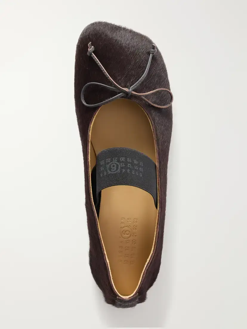 MM6 MAISON MARGIELA Bow-detailed Calf Hair Ballet Flats | Thumbnail 6 MM6 MAISON MARGIELA Bow-detailed Calf Hair Ballet Flats | Thumbnail 6