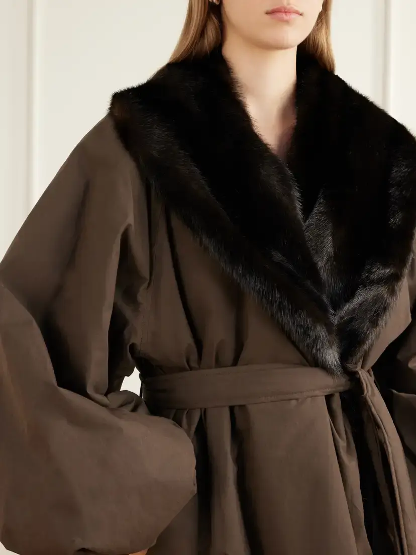 Magda Butrym Belted Plush-trimmed Short Coat | Thumbnail 5 Magda Butrym Belted Plush-trimmed Short Coat | Thumbnail 5