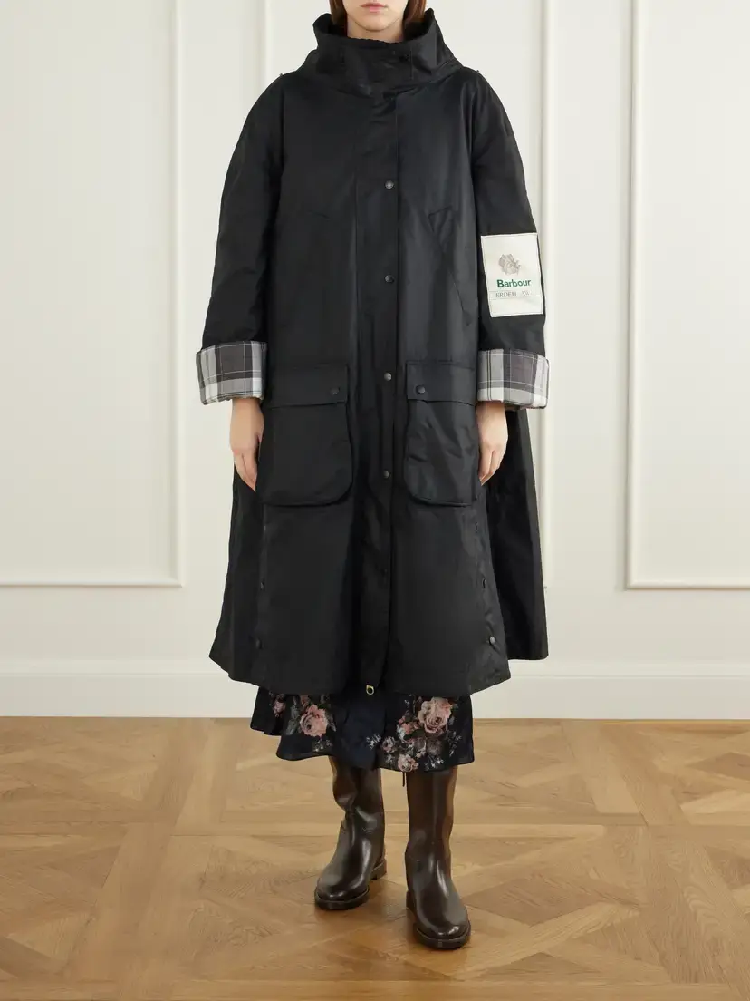Erdem + Barbour Embellished Waxed Cotton-jacquard Coat | Thumbnail 6