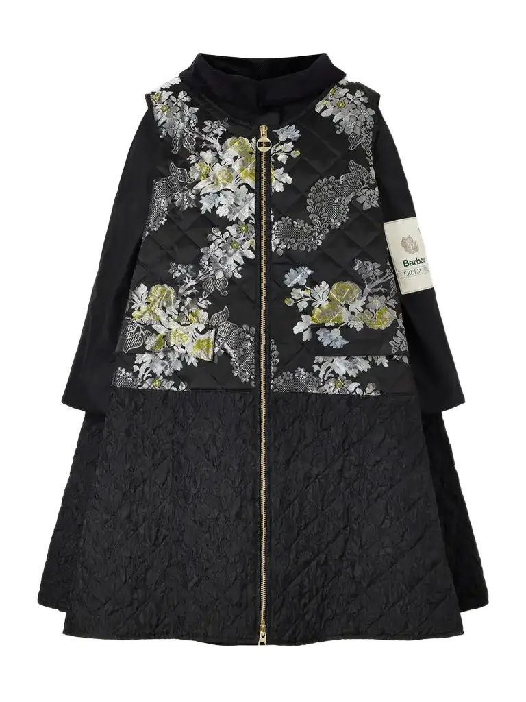 Erdem + Barbour Embellished Waxed Cotton-jacquard Coat