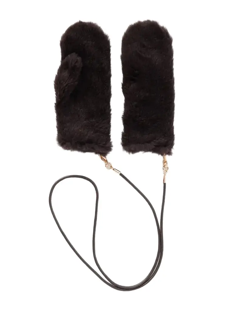 Max Mara Ombrato Strap-detailed Alpaca, Wool And Silk-blend Gloves | Image 1 Max Mara Ombrato Strap-detailed Alpaca, Wool And Silk-blend Gloves | Image 1