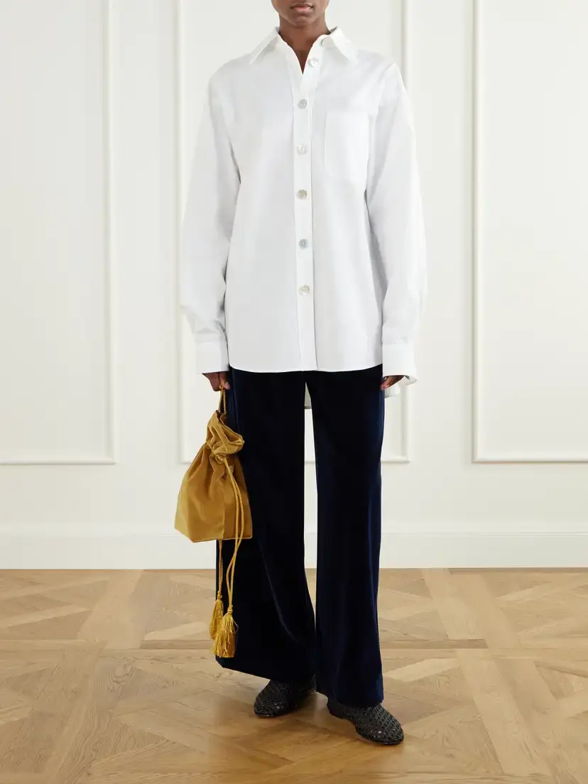 Les Vacances D’Irina Gathered Cotton-velvet Wide-leg Pants | Thumbnail 2 Les Vacances D’Irina Gathered Cotton-velvet Wide-leg Pants | Thumbnail 2