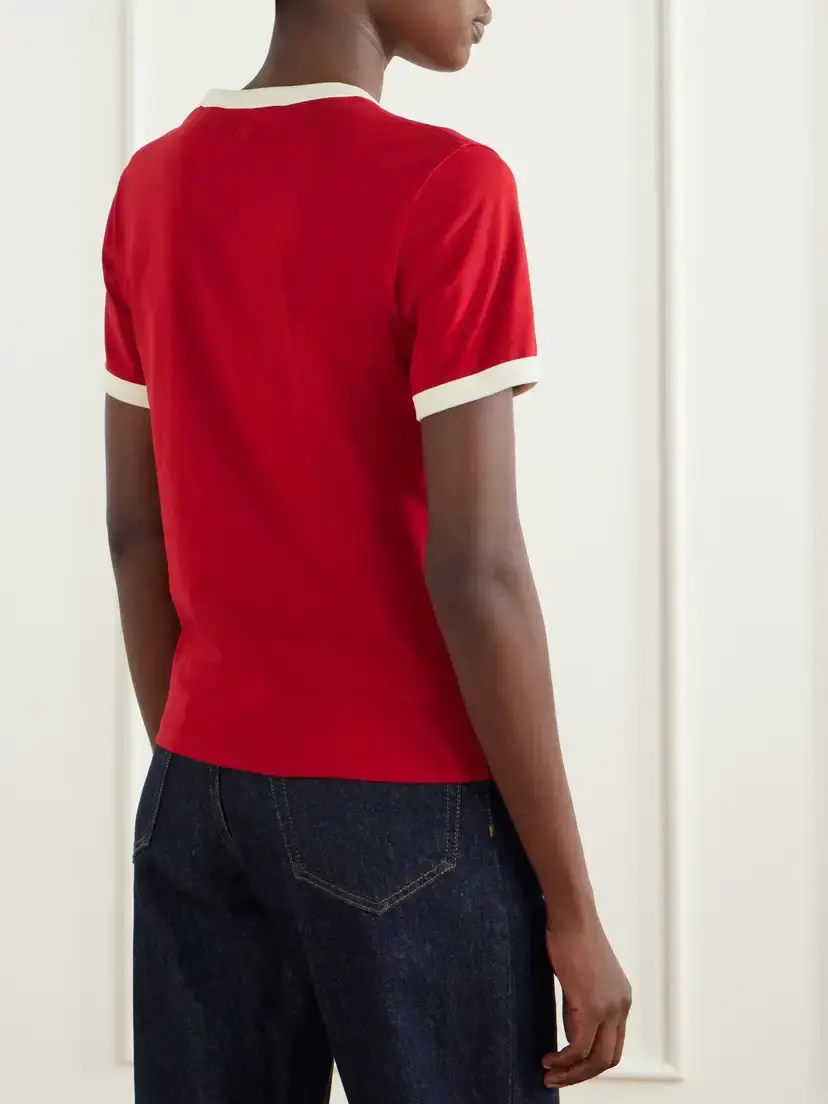 AMI PARIS Logo-embroidered Cotton-jersey T-shirt | Thumbnail 4