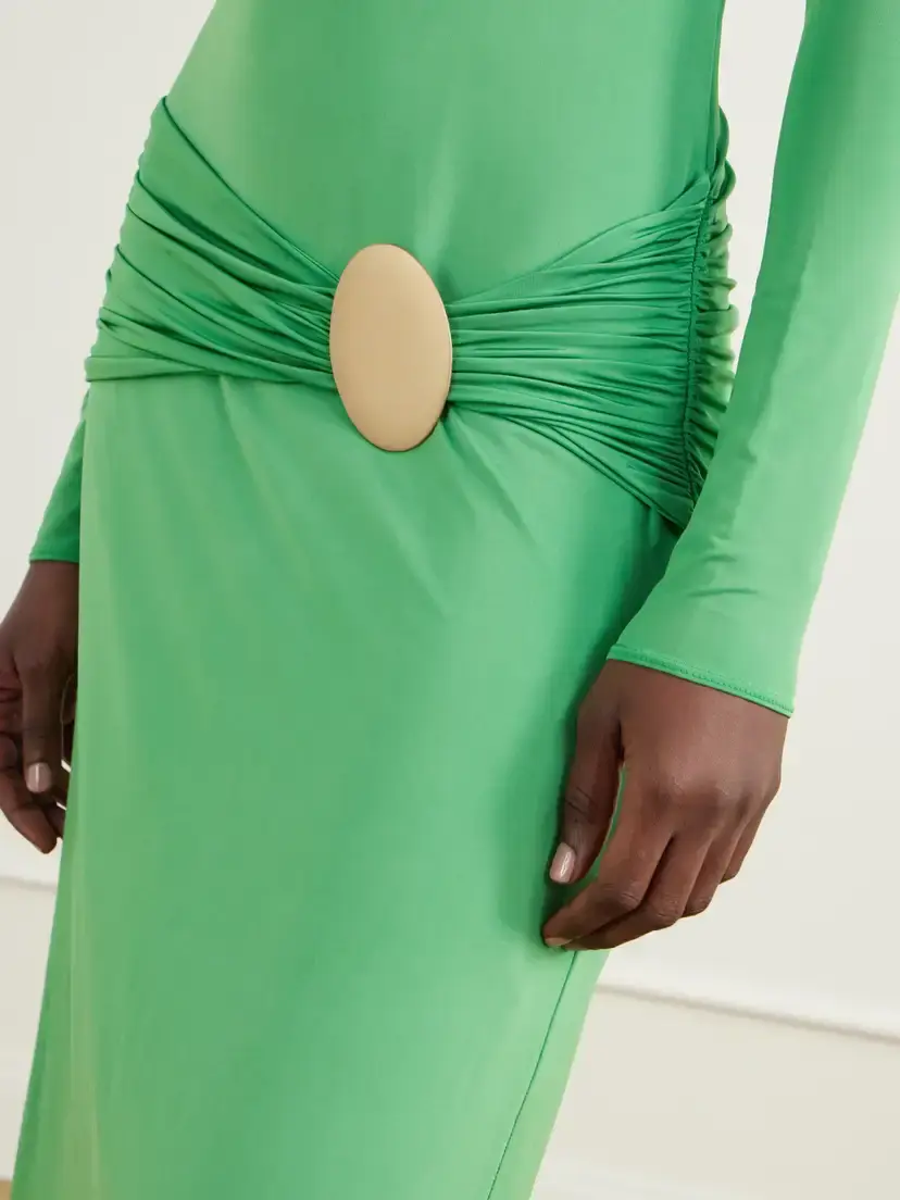 Cala de la Cruz Embellished Gathered Stretch-jersey Maxi Dress | Thumbnail 4 Cala de la Cruz Embellished Gathered Stretch-jersey Maxi Dress | Thumbnail 4