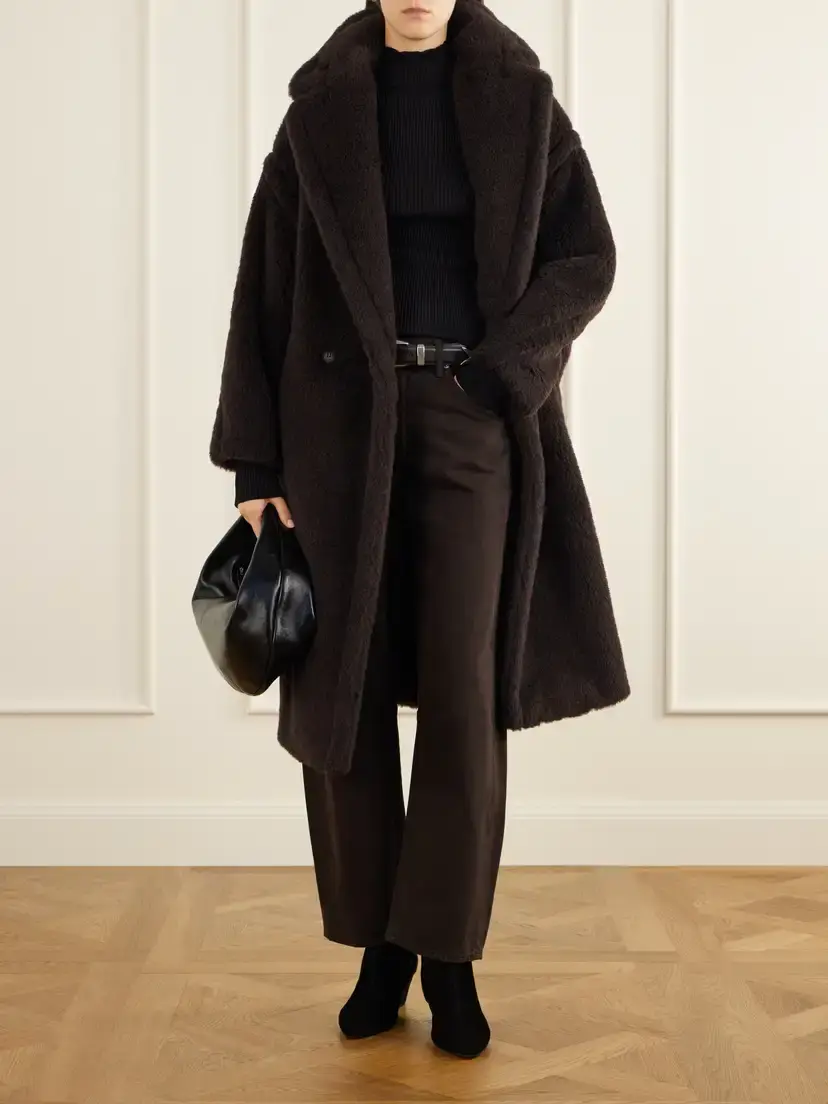 Max Mara Tedgirl Alpaca, Wool And Silk-blend Coat - Brown | Thumbnail 2 Max Mara Tedgirl Alpaca, Wool And Silk-blend Coat - Brown | Thumbnail 2