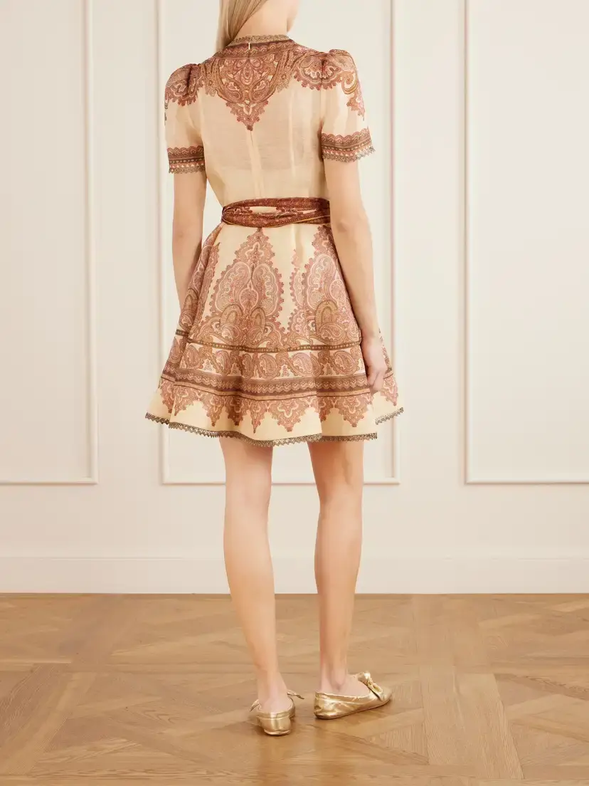 Zimmermann Ascent Picnic Belter Printed Linen And Silk-blend Mini Dress | Thumbnail 3 Zimmermann Ascent Picnic Belter Printed Linen And Silk-blend Mini Dress | Thumbnail 3