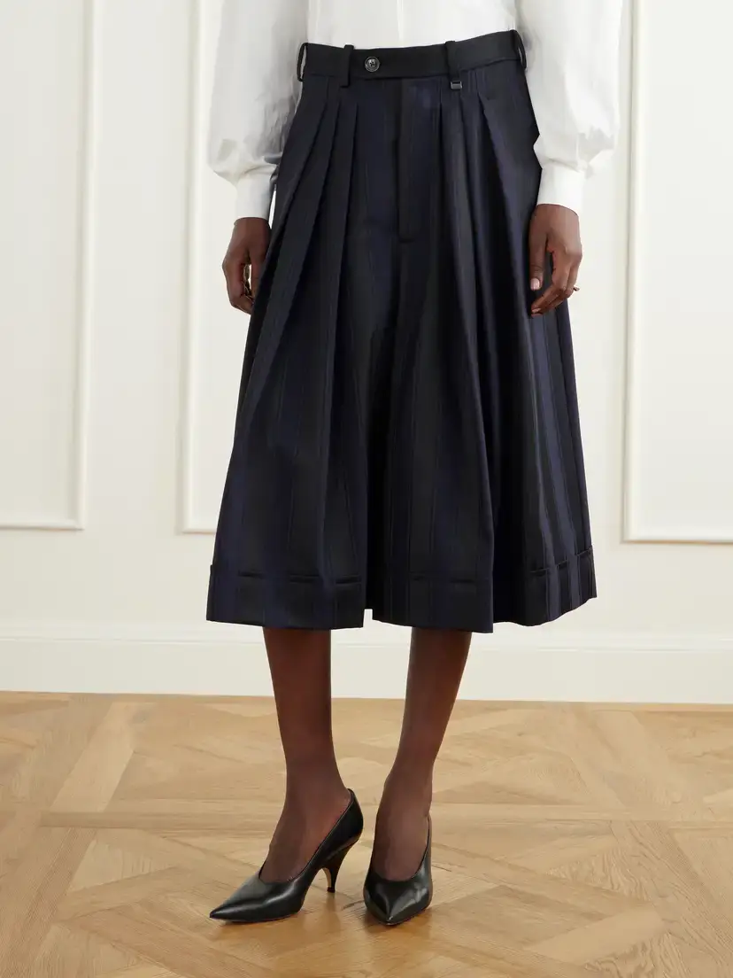 Vivienne Westwood Striped Satin-wool Culotte Shorts | Thumbnail 3 Vivienne Westwood Striped Satin-wool Culotte Shorts | Thumbnail 3