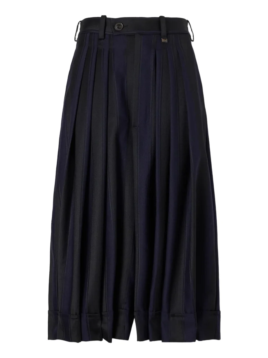 Striped Satin-wool Culotte Shorts Striped Satin-wool Culotte Shorts