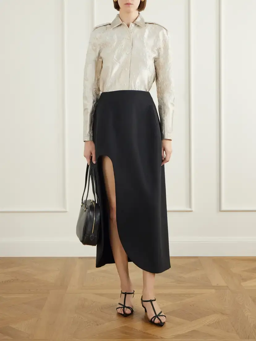 Jil Sander Wool Cut-out Midi Skirt | Thumbnail 2 Jil Sander Wool Cut-out Midi Skirt | Thumbnail 2