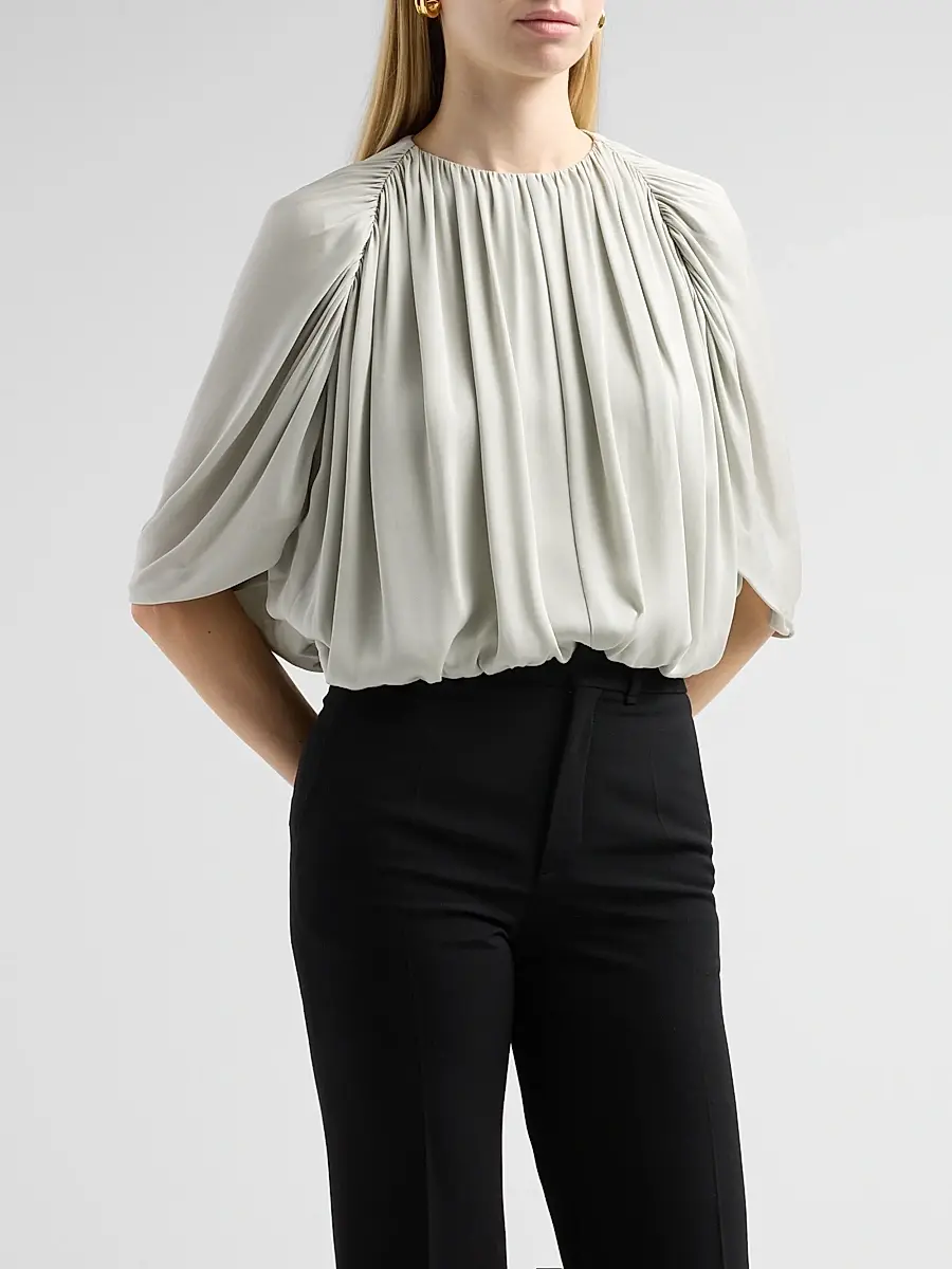 Vince Women's Gathered Cape Bubble Blouse | Thumbnail 4