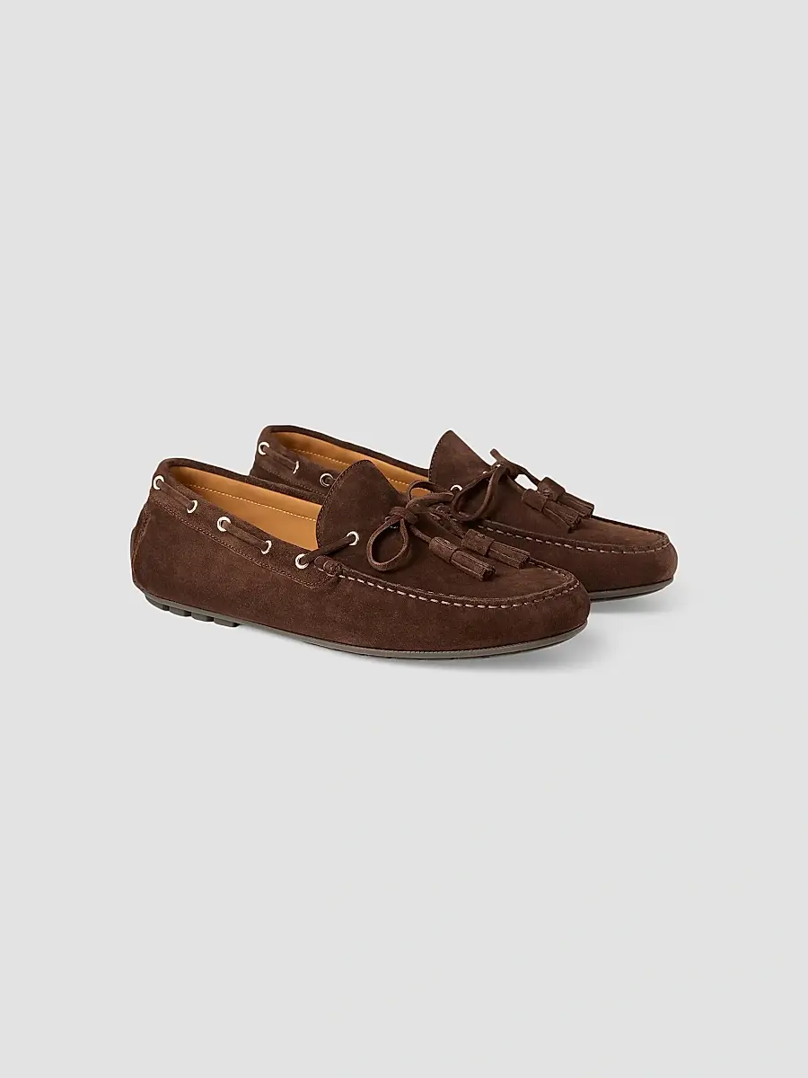 Ralph Lauren Purple Label Men's Harold Tassel Suede Driving Shoes | Thumbnail 2