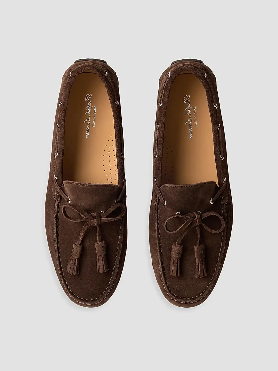 Ralph Lauren Purple Label Men's Harold Tassel Suede Driving Shoes | Thumbnail 4