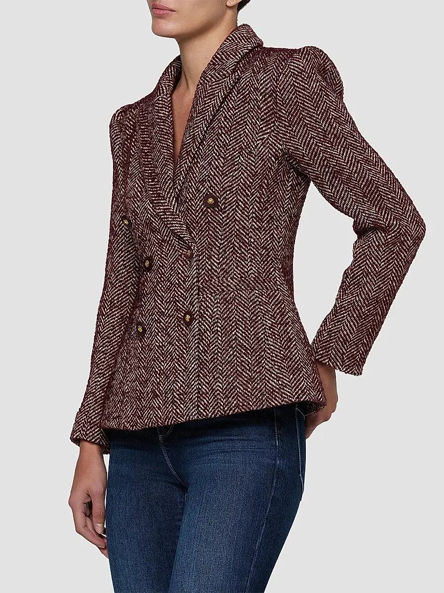 L'Agence Women's Karima Herringbone Cinched Blazer | Thumbnail 5