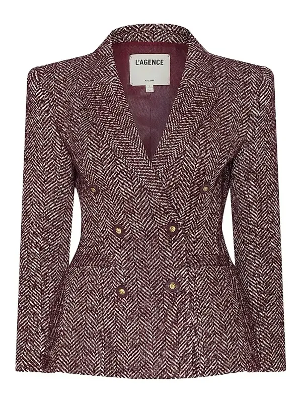 L'Agence Women's Karima Herringbone Cinched Blazer