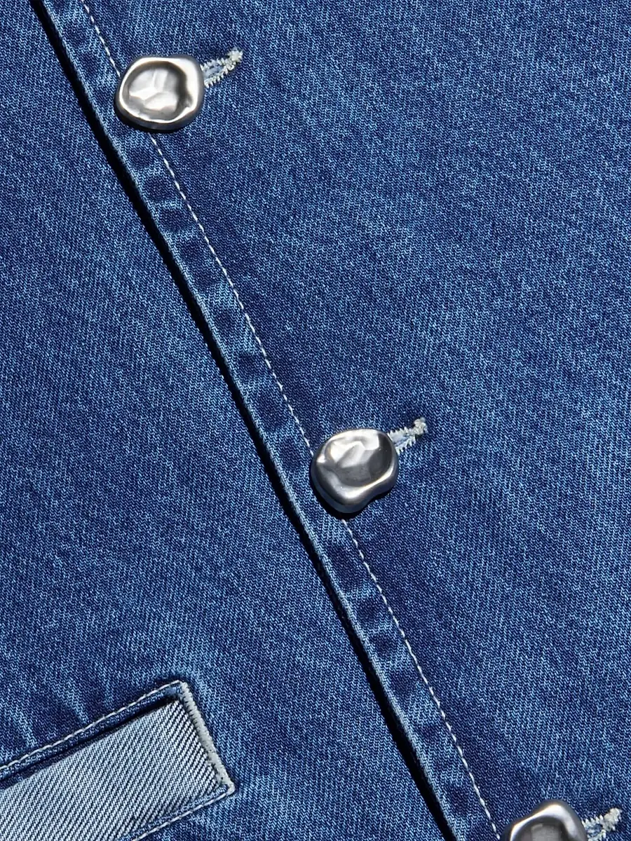 L'Agence Women's Verona Collarless Denim Jacket | Thumbnail 6