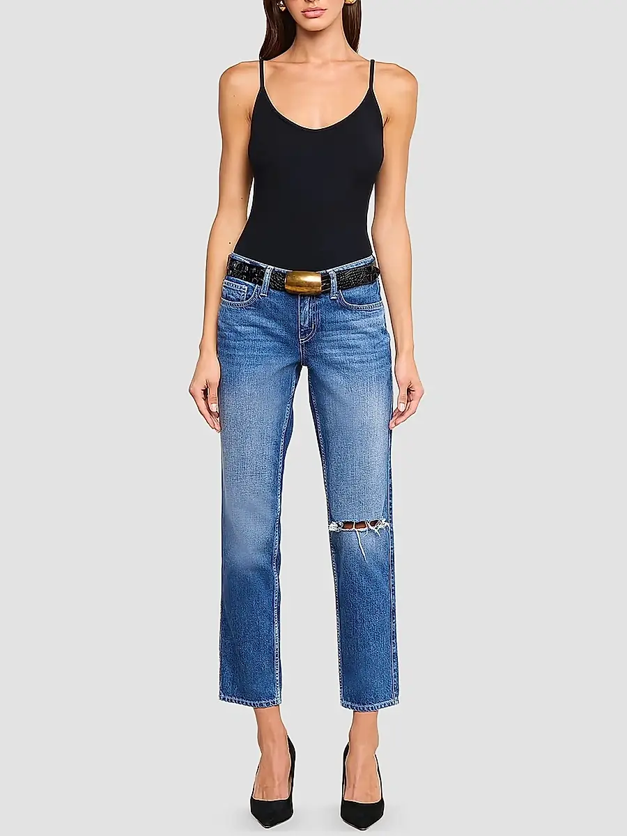 L'Agence Women's Nevia Low-Rise Slouch Straight Jeans | Thumbnail 2