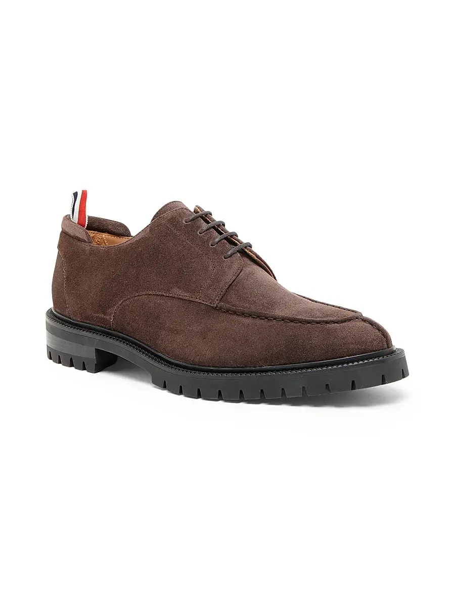 Thom Browne Men's Suede Apron Stitch Derbys | Thumbnail 2 Thom Browne Men's Suede Apron Stitch Derbys | Thumbnail 2