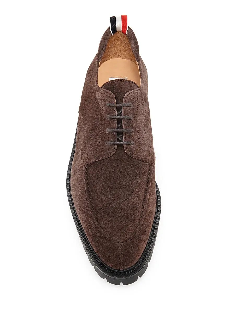 Thom Browne Men's Suede Apron Stitch Derbys | Thumbnail 4 Thom Browne Men's Suede Apron Stitch Derbys | Thumbnail 4