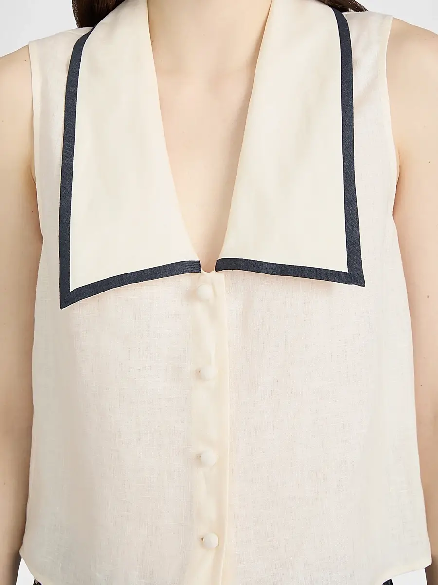 Frame Women's The Cabana Linen Top | Thumbnail 6 Frame Women's The Cabana Linen Top | Thumbnail 6
