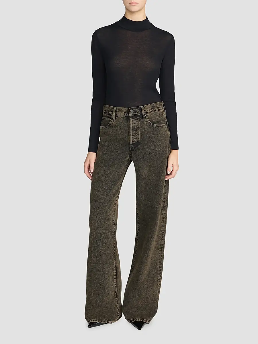 Frame Women's The Shadow Cotton Turtleneck | Thumbnail 2 Frame Women's The Shadow Cotton Turtleneck | Thumbnail 2
