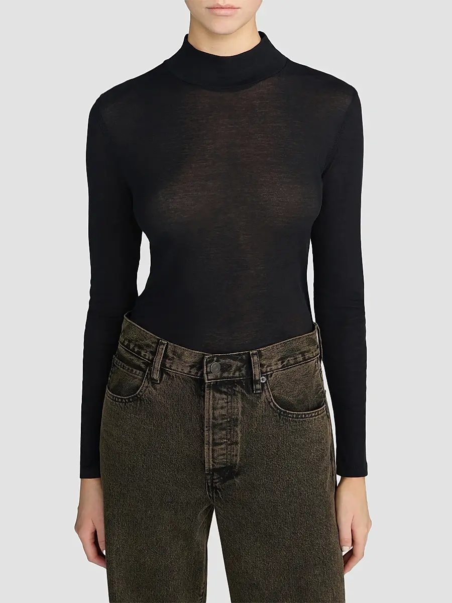 Frame Women's The Shadow Cotton Turtleneck | Thumbnail 4 Frame Women's The Shadow Cotton Turtleneck | Thumbnail 4