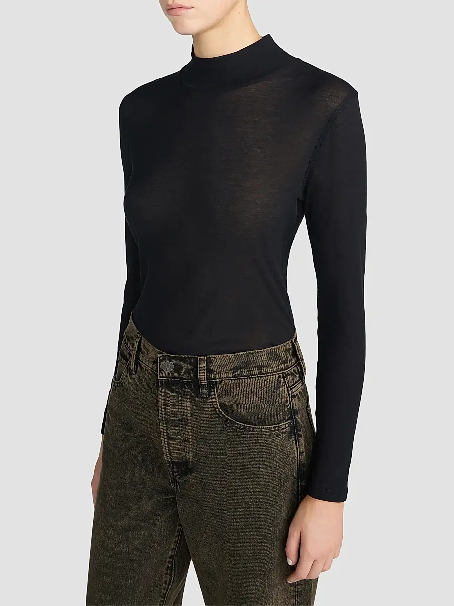 Frame Women's The Shadow Cotton Turtleneck | Thumbnail 6 Frame Women's The Shadow Cotton Turtleneck | Thumbnail 6