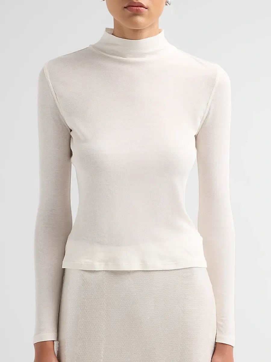 Frame Women's The Shadow Cotton Turtleneck | Thumbnail 5 Frame Women's The Shadow Cotton Turtleneck | Thumbnail 5