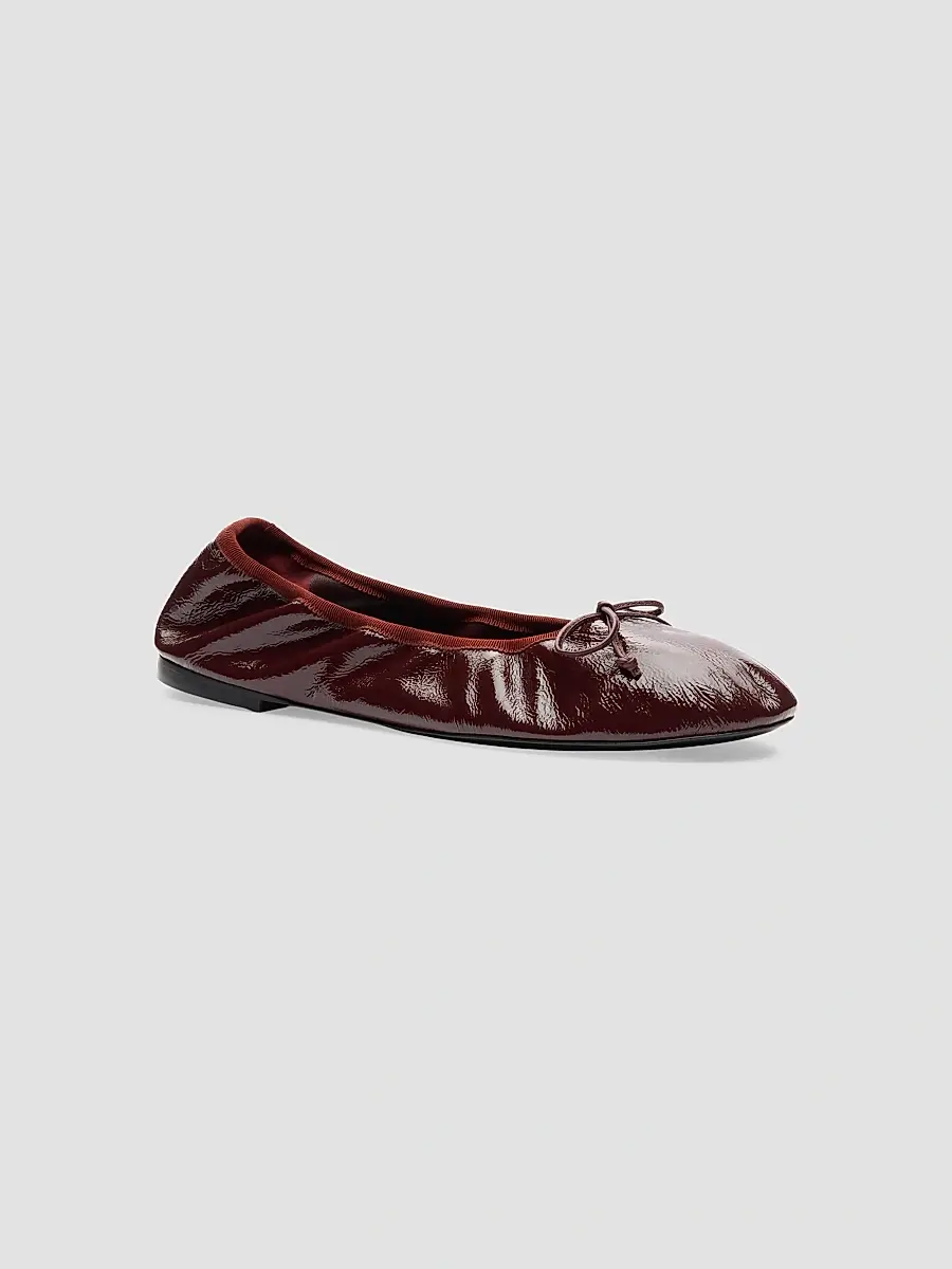 Stuart Weitzman Women's Nia Patent Leather Ballet Flats - Boy'senberry | Thumbnail 2 Stuart Weitzman Women's Nia Patent Leather Ballet Flats - Boy'senberry | Thumbnail 2