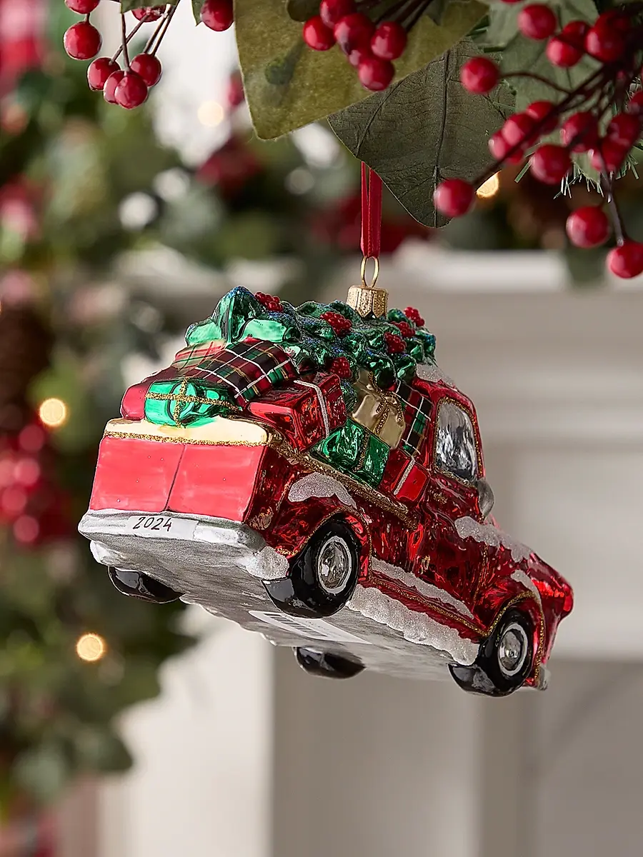 Exclusively Ours Santa Hitting The Road Glass Ornament | Thumbnail 2 Exclusively Ours Santa Hitting The Road Glass Ornament | Thumbnail 2