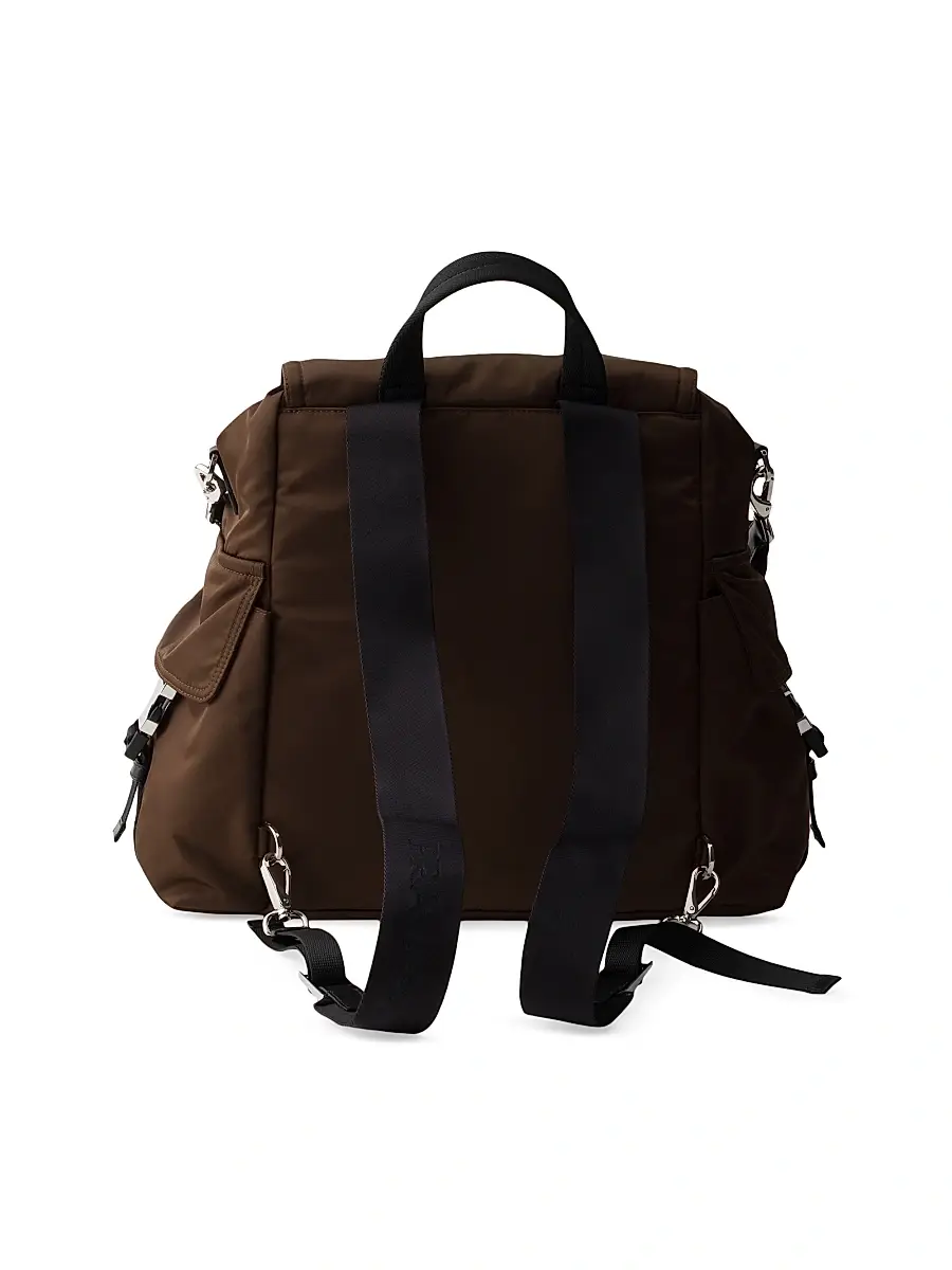 Prada Men's Explore Re-Nylon and Leather Backpack - Brown | Thumbnail 6