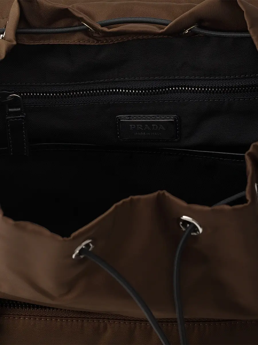 Prada Men's Explore Re-Nylon and Leather Backpack - Brown | Thumbnail 7