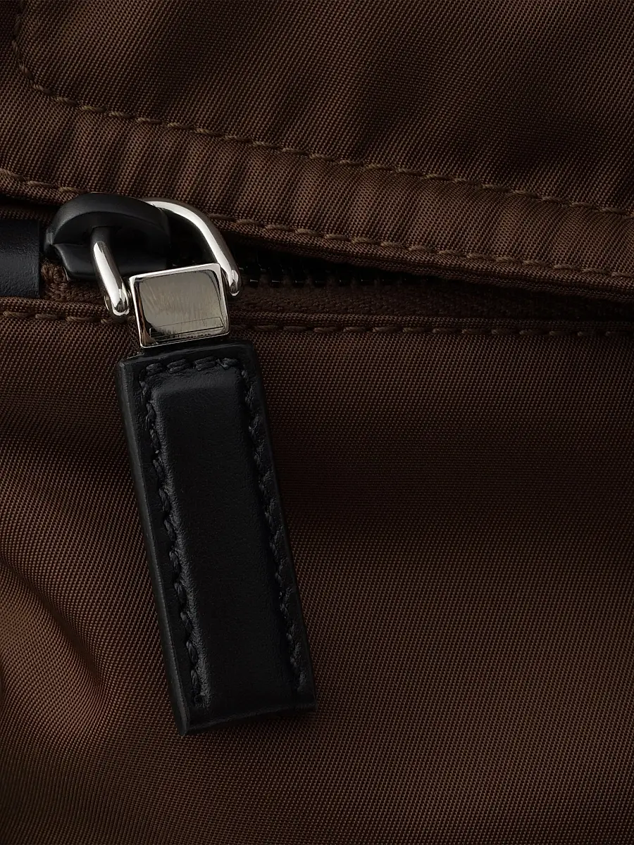 Prada Men's Explore Re-Nylon and Leather Backpack - Brown | Thumbnail 8