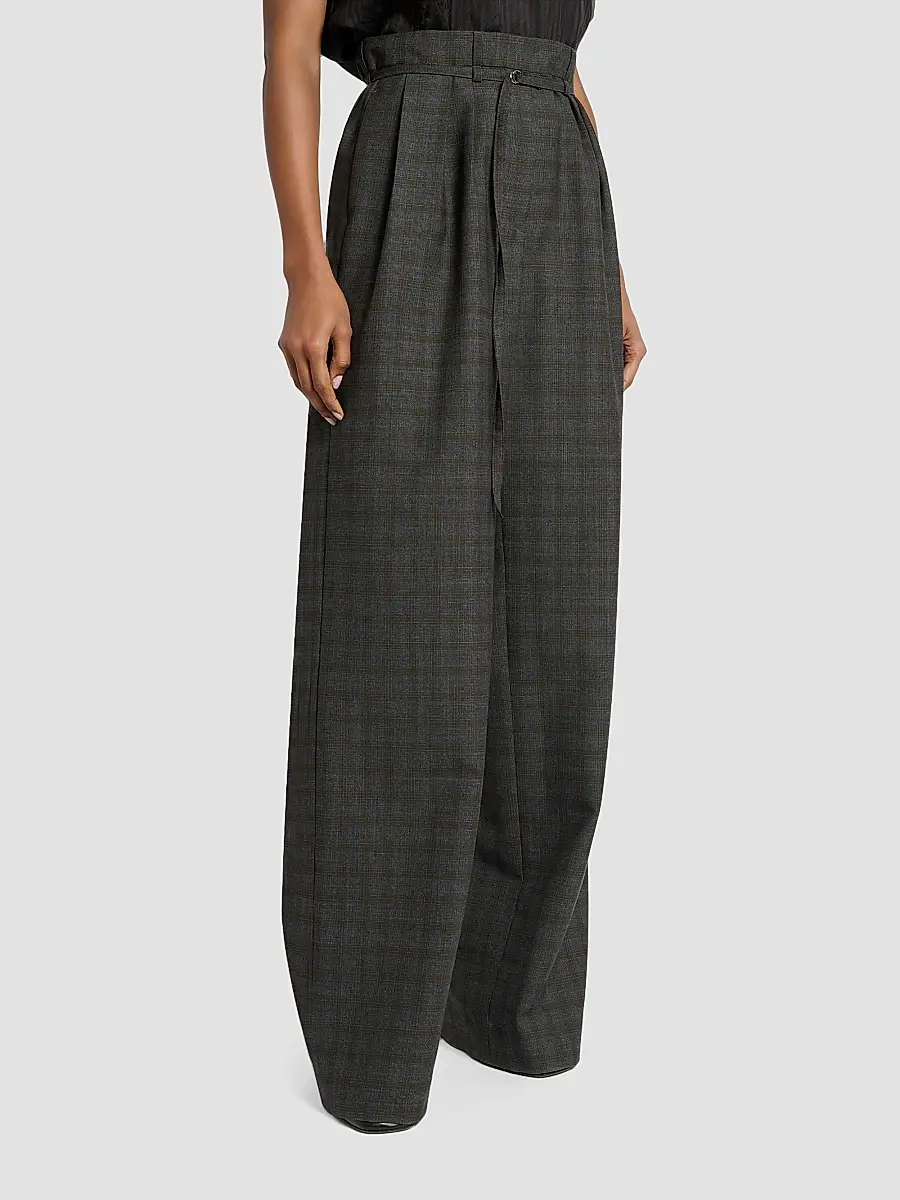 Dries Van Noten Women's Peacha Plaid Wool Pants | Thumbnail 4