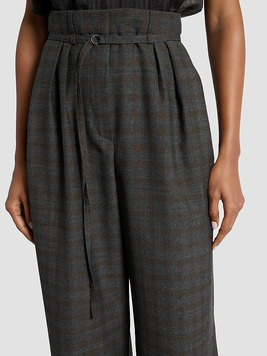Dries Van Noten Women's Peacha Plaid Wool Pants | Thumbnail 5