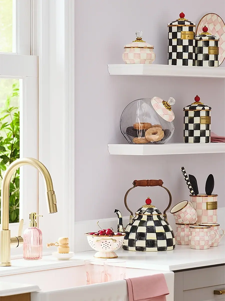 MacKenzie-Childs Rosy Check Enamel Large Colander | Thumbnail 6