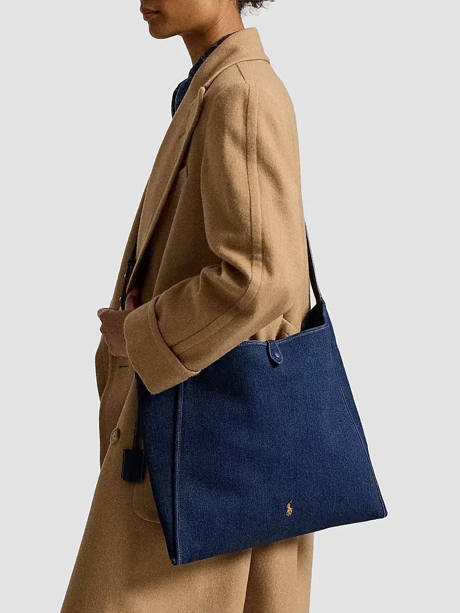 Polo Ralph Lauren Women's Polo Play Large Denim Tote Bag | Thumbnail 2