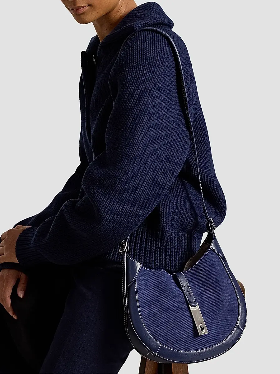 Polo Ralph Lauren Women's Polo ID Small Suede Shoulder Bag | Thumbnail 3