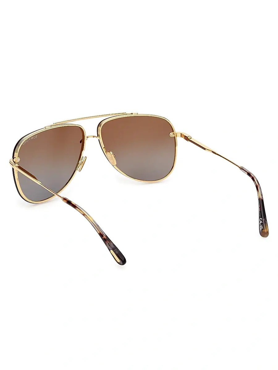 Tom Ford Women's Leon 62MM Aviator Sunglasses | Thumbnail 4 Tom Ford Women's Leon 62MM Aviator Sunglasses | Thumbnail 4