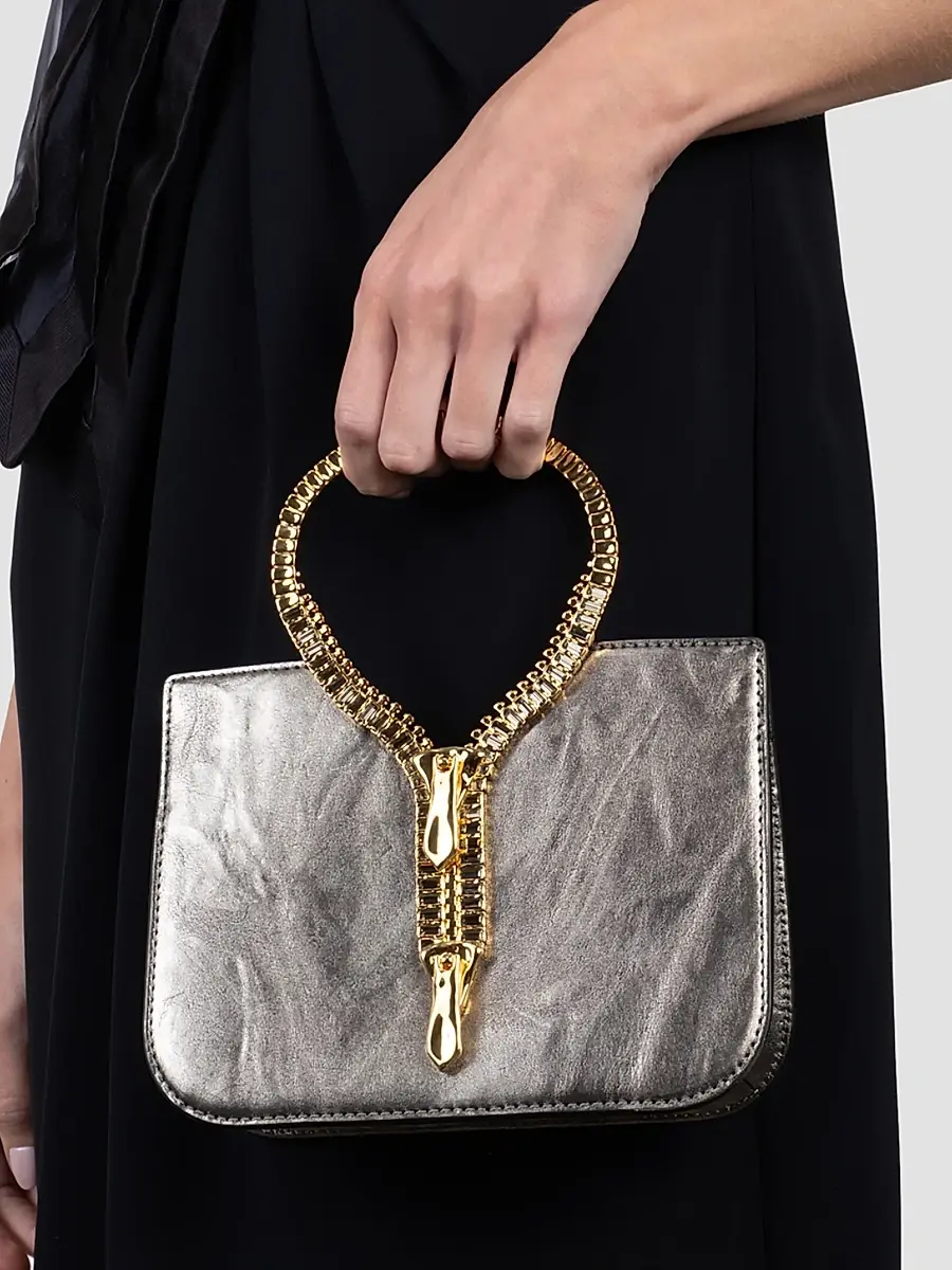 ALEXIS BITTAR Women's 14K-Gold-Plated & Leather Top Handle Bag | Thumbnail 2 ALEXIS BITTAR Women's 14K-Gold-Plated & Leather Top Handle Bag | Thumbnail 2