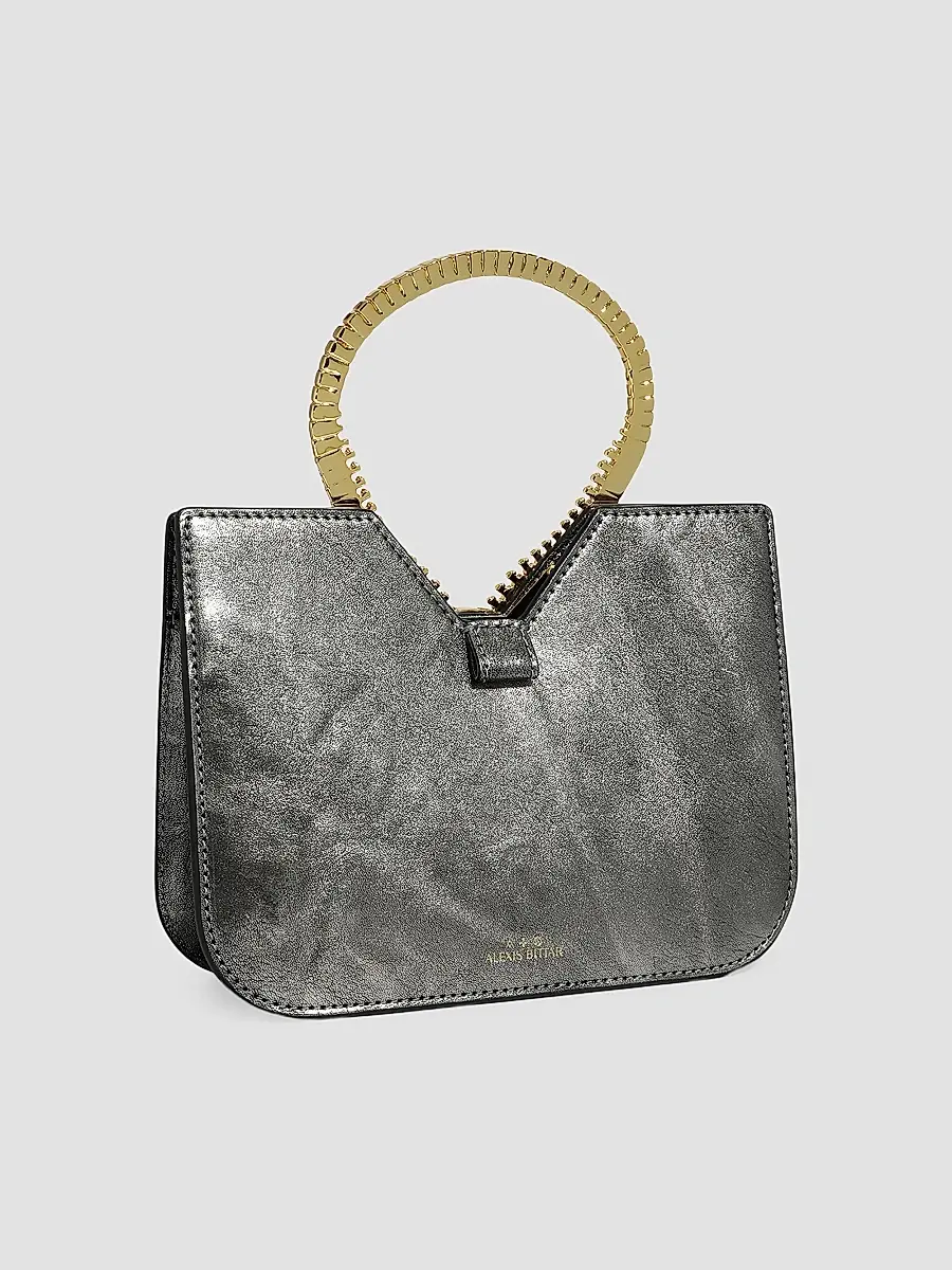 ALEXIS BITTAR Women's 14K-Gold-Plated & Leather Top Handle Bag | Thumbnail 3 ALEXIS BITTAR Women's 14K-Gold-Plated & Leather Top Handle Bag | Thumbnail 3
