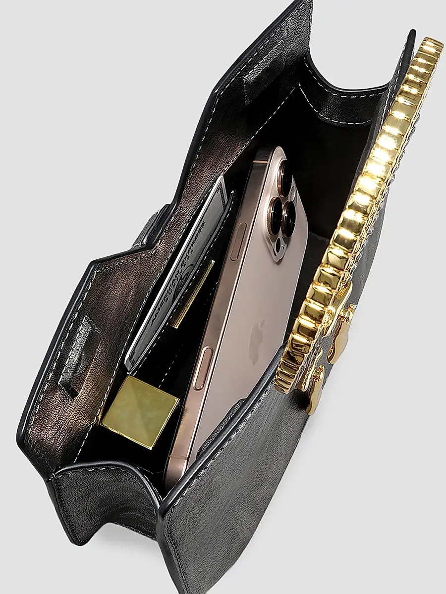 ALEXIS BITTAR Women's 14K-Gold-Plated & Leather Top Handle Bag | Thumbnail 5 ALEXIS BITTAR Women's 14K-Gold-Plated & Leather Top Handle Bag | Thumbnail 5